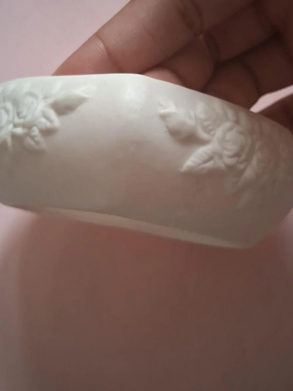 Vintage bisque heart-shaped ceramic trinket box